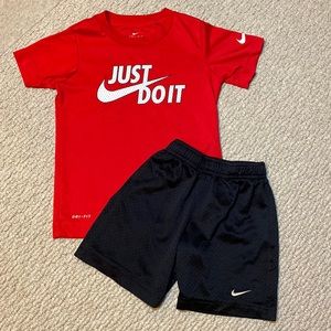Nike dri-fit boys shirt/shorts set size 4T VGUC